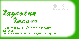 magdolna kacser business card